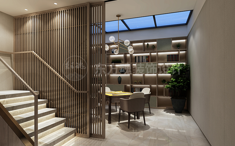 大美設計案例,新中式設計,新中式風格,輕奢新中式,新中式裝修風格,新中式別墅裝修效果圖,現代簡約風格, (樓梯間).jpg