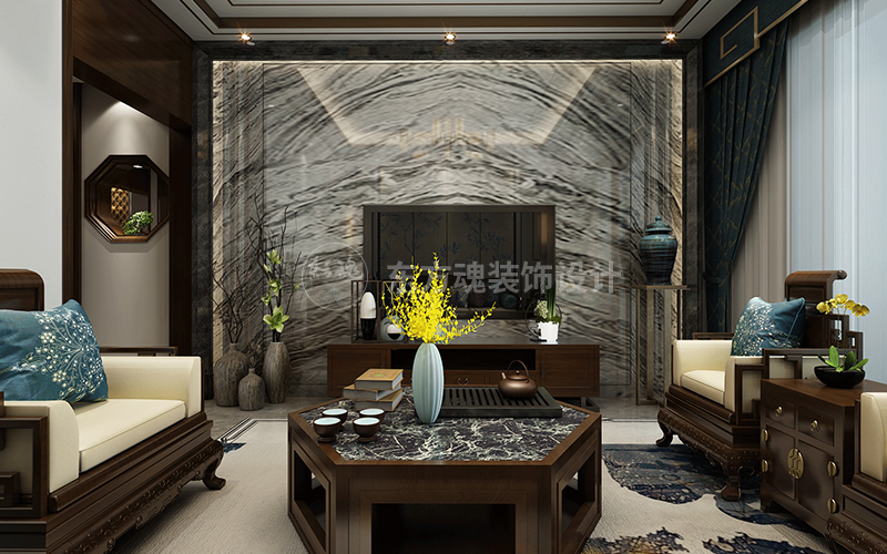 大美設計案例,新中式設計,新中式風格,輕奢新中式,新中式裝修風格,新中式別墅裝修效果圖,現代簡約風格, (5).jpg