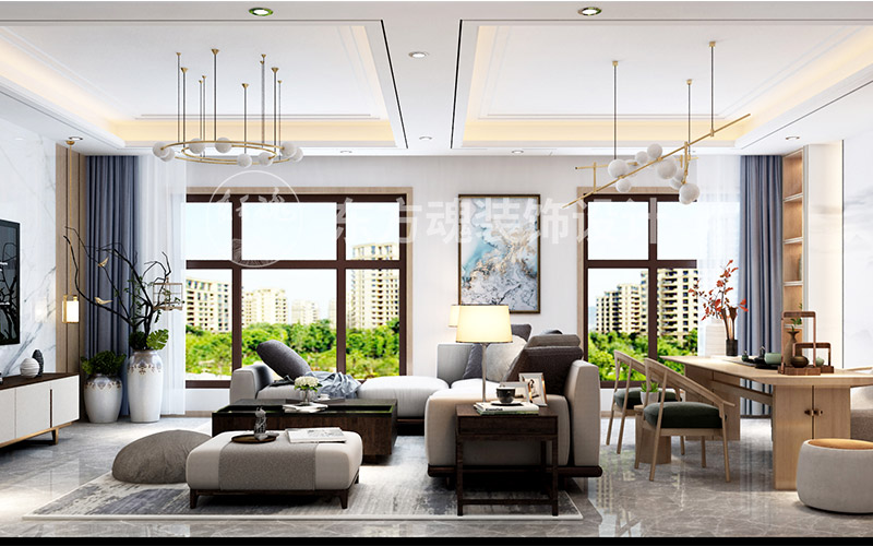 首創禧瑞墅輕奢新中式別墅裝修效果圖,客廳效果圖.jpg